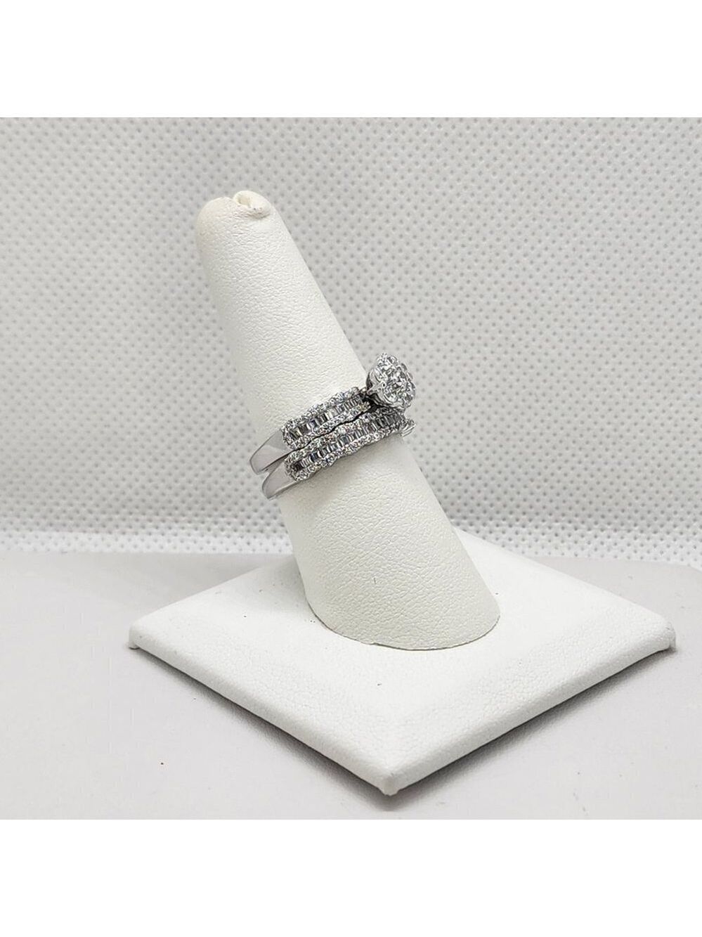 Brand New Sterling Silver 925 Flower Design 2pcs Ring